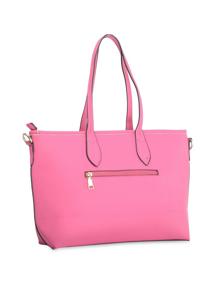 pink leatherette striped handbag - 9634099 - Zoom Image - 2