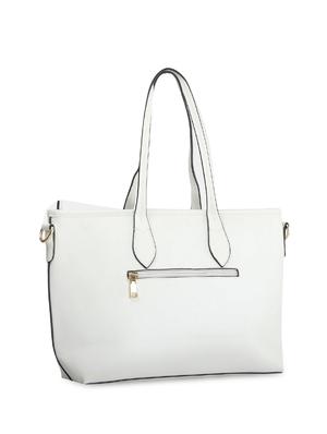 white leatherette striped handbag - 9634101 - Standard Image - 2