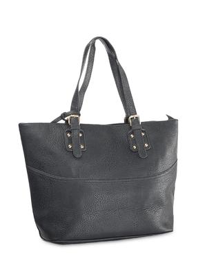 black leatherette tote bag - 9634115 - Standard Image - 2