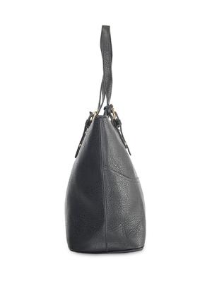 black leatherette tote bag - 9634115 - Standard Image - 5