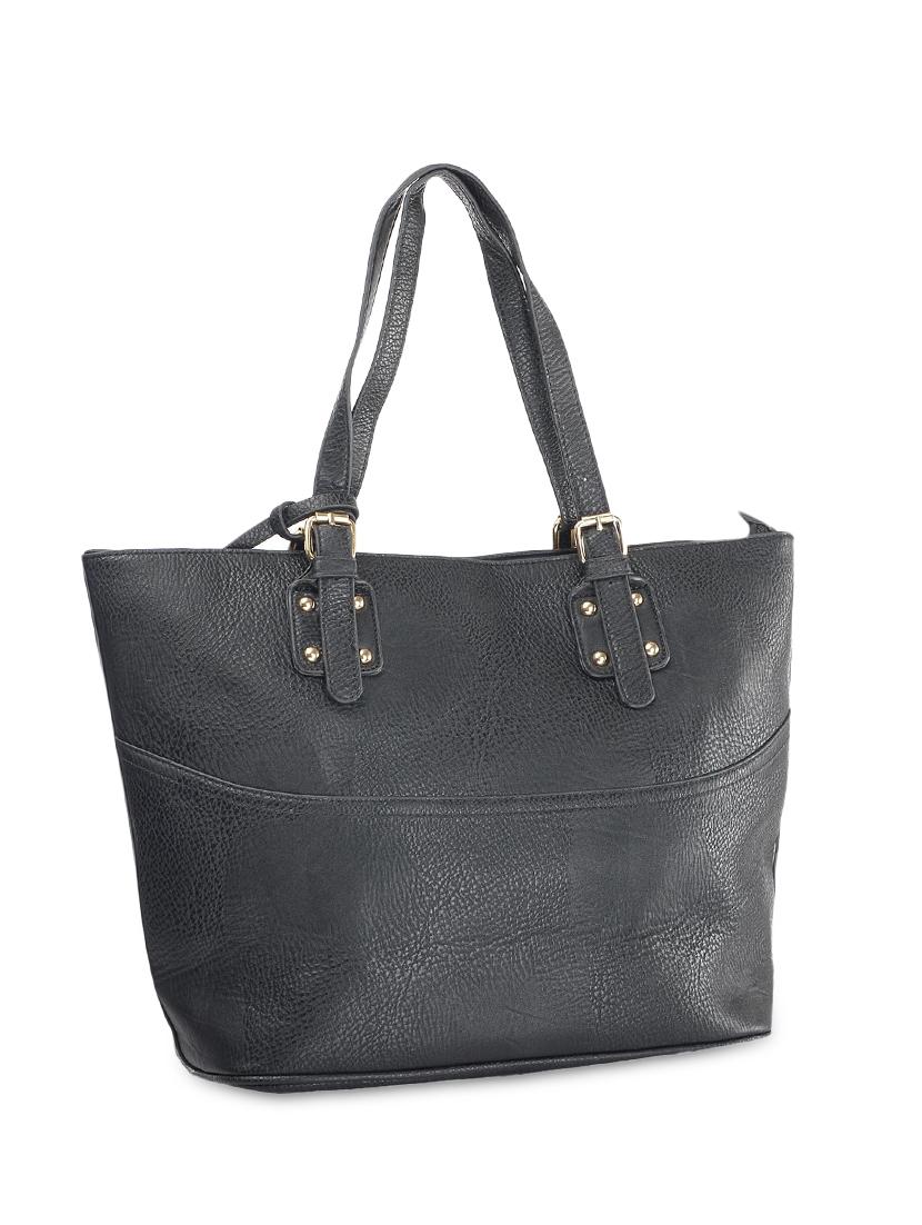 black leatherette tote bag - 9634115 - Zoom Image - 2