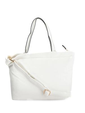 white leatherette handbag - 9634118 - Standard Image - 5