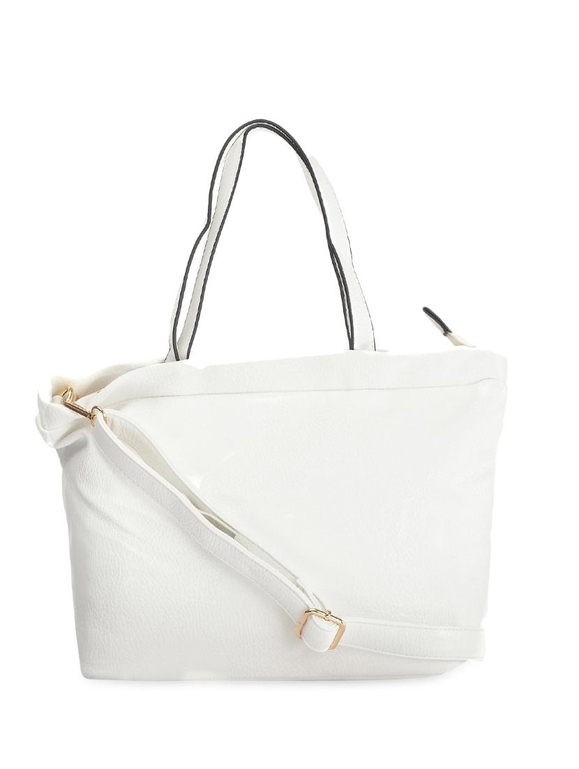white leatherette handbag - 9634118 - Zoom Image - 5