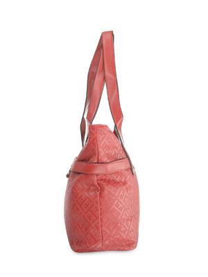 red leatherette studded handbag - 9634150 - Standard Image - 5