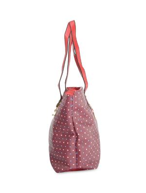 red leatherette polka dotted handbag - 9634152 - Standard Image - 5