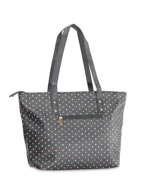 black leatherette polka dotted handbag - 9634153 - Standard Image - 2