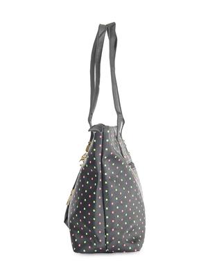 black leatherette polka dotted handbag - 9634153 - Standard Image - 5