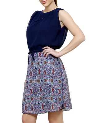 multicoloured georgette printed blouson dress - 9635165 - Standard Image - 2