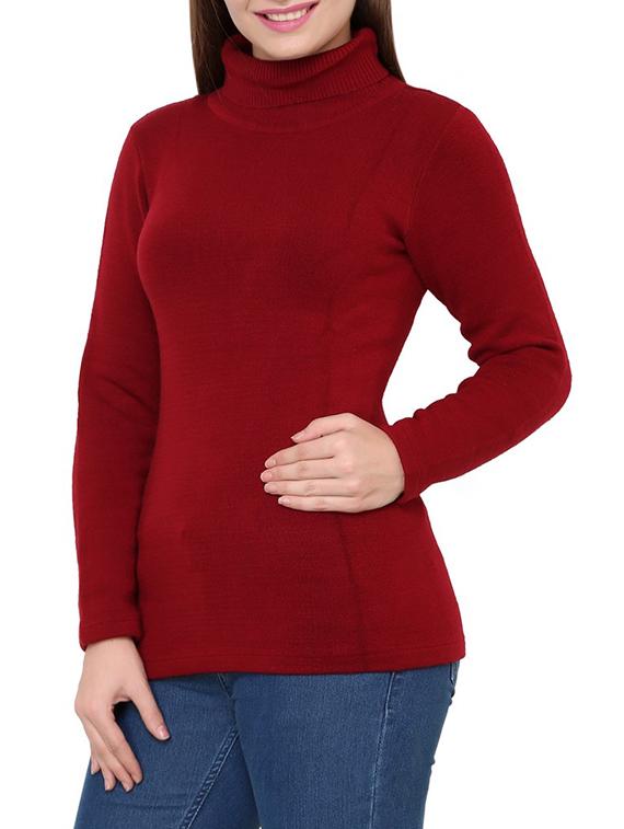 maroon acrylic pullover - 9642205 - Zoom Image - 2
