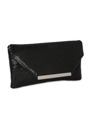 solid black leatherette embellished clutch - 9653858 - Standard Image - 5