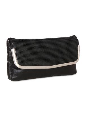 black leatherette embellished clutch - 9653870 - Standard Image - 5