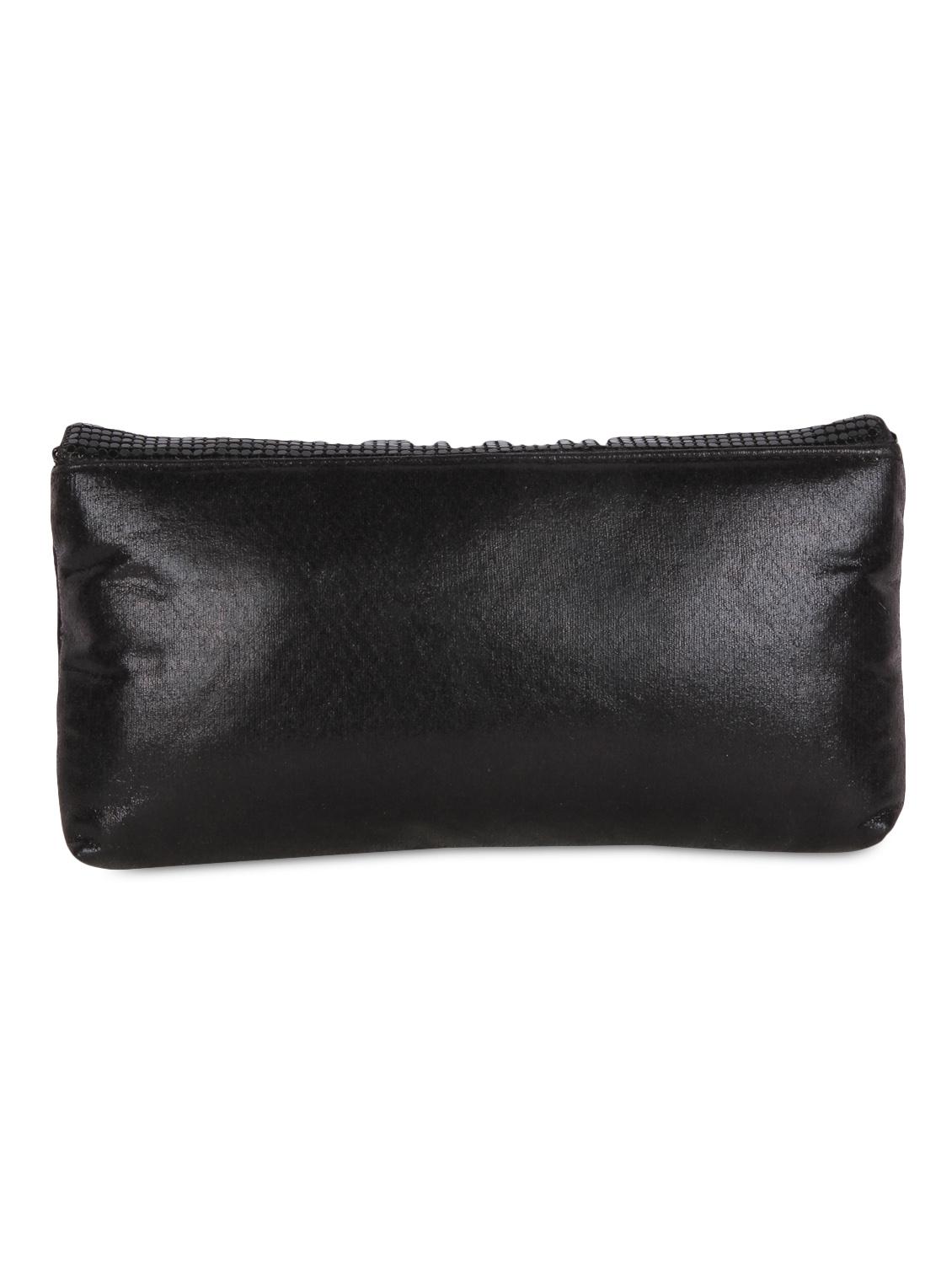 black leatherette embellished clutch - 9653870 - Zoom Image - 2