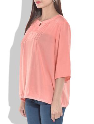 Solid peach rayon top - 9654574 - Standard Image - 2