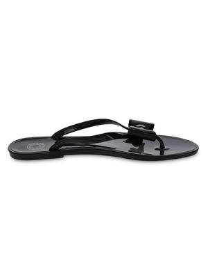 black leatherette flip Flops - 9656851 - Standard Image - 2