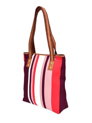 multicolored striped leatherette tote - 9659394 - Standard Image - 5
