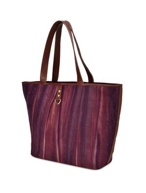burgundy and purple abstract leatherette tote - 9659403 - Standard Image - 5