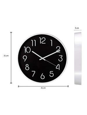 Black Plastic Analogue Wall Clock - 9662573 - Standard Image - 2