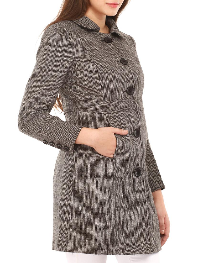 Grey Woollen Coat - 9662768 - Zoom Image - 2