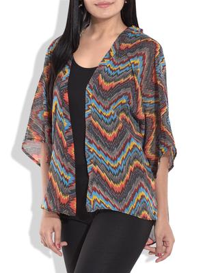 grey zig zag printed georgette shrug - 9663039 - Standard Image - 2