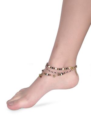 multi bead three layer anklet - 9666987 - Standard Image - 2