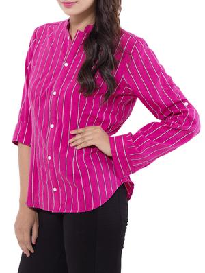 pink cotton yarn dyed shirt - 9668592 - Standard Image - 2