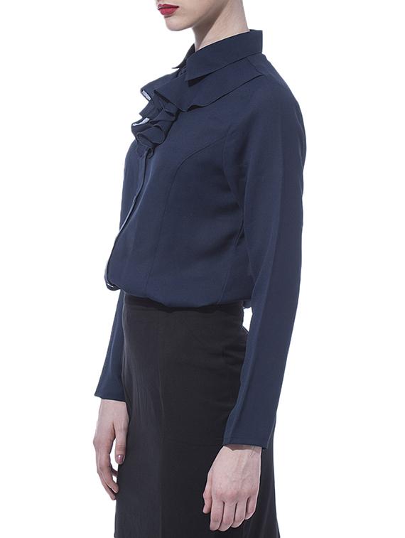 ruffle detail button up shirt - 9674343 - Zoom Image - 2