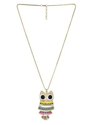colorful owl necklace with golden chain - 969422 - Standard Image - 2