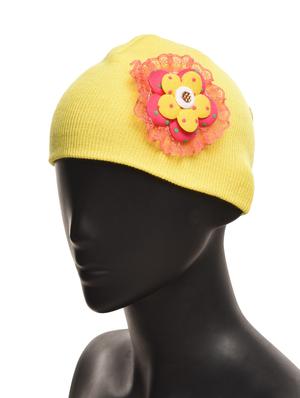 Yellow floral patch worked acrylic cap - 9697472 - Standard Image - 2