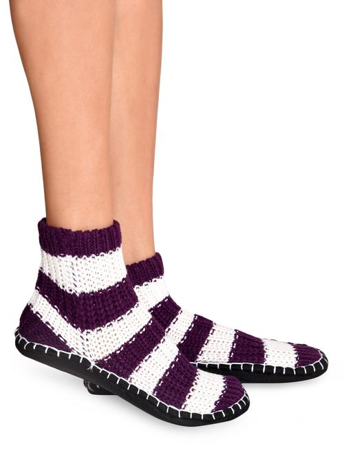 white and purple striped acrylic booties - 9697546 - Very Small Image - 1