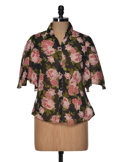 Floral Bell Sleeves Top - Popnetic