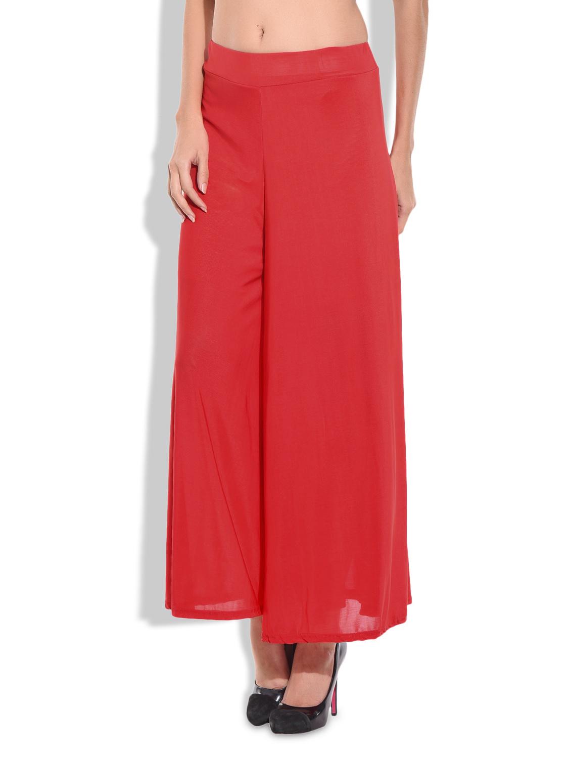 red viscose plain palazzo - 9703612 - Zoom Image - 2
