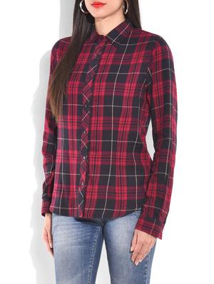 red chequered cotton full-sleeved shirt - 9703952 - Standard Image - 2
