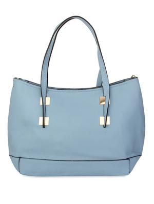 blue faux leather handbag with pouch - 9704392 - Standard Image - 2