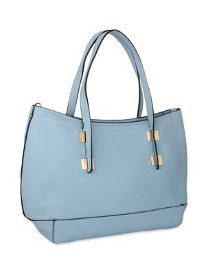 blue faux leather handbag with pouch - 9704392 - Standard Image - 5