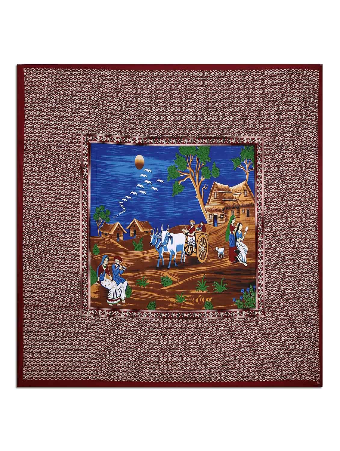 pure cotton jaipuri double bed sheet with 2 pillow cover - 9706277 - Zoom Image - 2