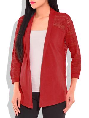 solid red net shrug - 9718041 - Standard Image - 2