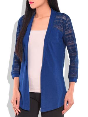 solid royal blue net shrug - 9718042 - Standard Image - 2