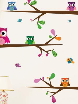 Wall Decals Kids Room Looking at You 5 Owls - 9725160 - Standard Image - 2