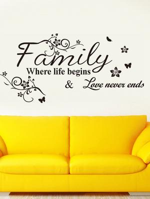 Wall Decals Wall Quote Family Where Life Begins - 9725187 - Standard Image - 2