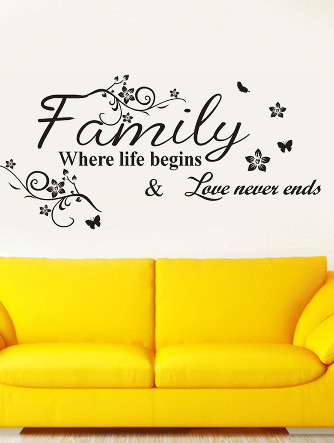 Wall Decals Wall Quote Family Where Life Begins - 9725187 - Zoom Image - 2