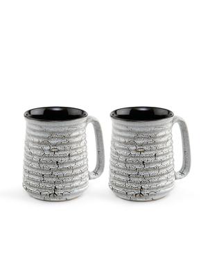 off white and brown ceramic studio beer mug set - 9731877 - Standard Image - 2