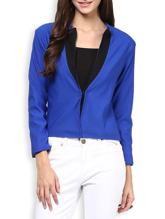 Blue Full Sleeved Formal Blazer - By