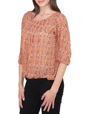 orange printed georgette top - 9737404 - Standard Image - 2