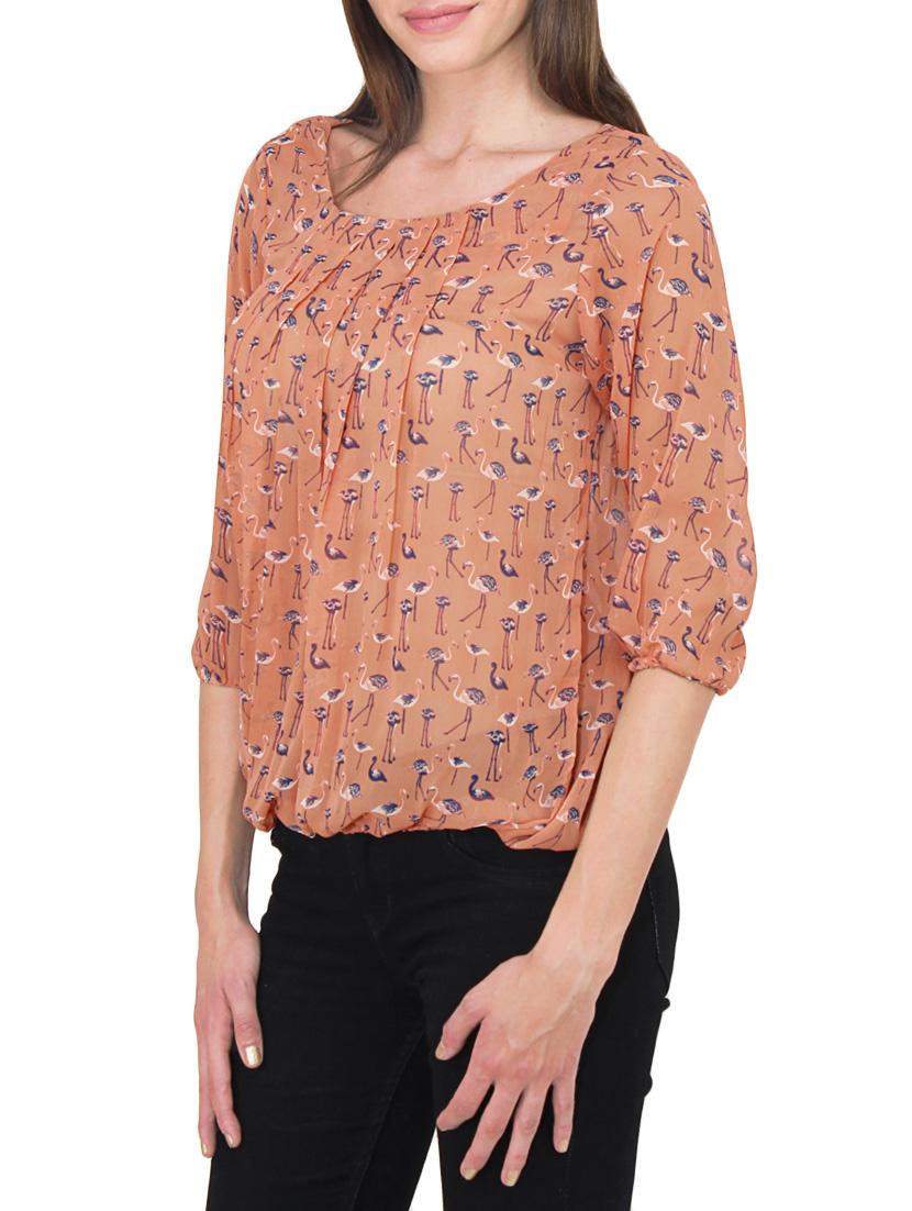 orange printed georgette top - 9737404 - Zoom Image - 2