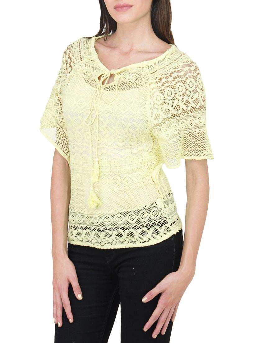 yellow net laced top - 9737464 - Zoom Image - 2