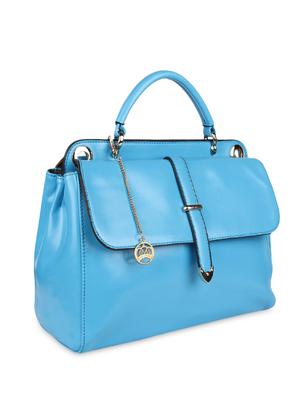 blue leatherette satchel bag - 9753548 - Standard Image - 5