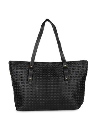 black leatherette tote bag - 9753555 - Standard Image - 2