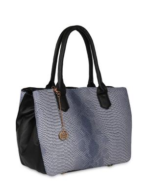 grey leatherette satchel bag - 9753556 - Standard Image - 5