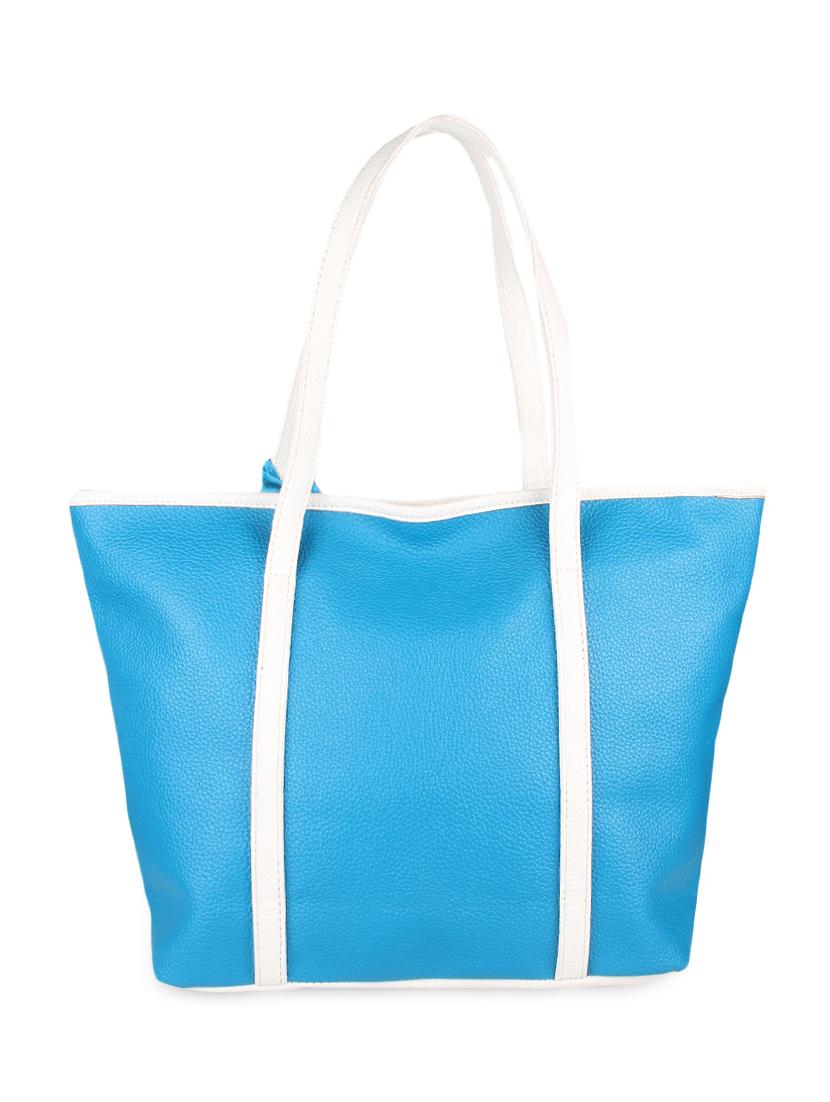 blue leatherette tote bag - 9753576 - Zoom Image - 2