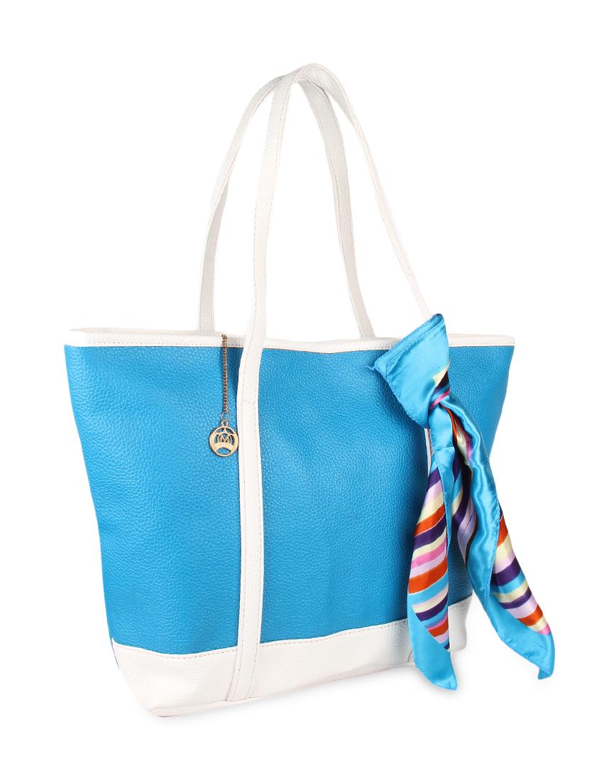 blue leatherette tote bag - 9753576 - Zoom Image - 5